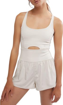 Free People FP Movement Righteous Runsie Romper in Stone at Nordstrom Rack, Size X-Large