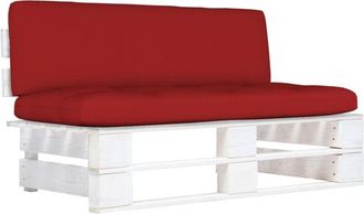 vidaXL Sof&aacute; Central De Palets De Jard&iacute;n Madera Pino Impregnada Blanca Vidaxl