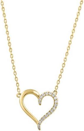 Effy Pav&eacute; Diamond Heart Pendant Necklace in Gold at Nordstrom Rack, Size 18