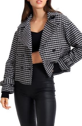 Belle & Bloom Power Over Me Tweed Jacket in Black/White at Nordstrom Rack, Size Medium