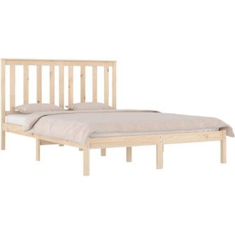 vidaXL Estructura De Cama Doble Sin Colch&oacute;n Madera Maciza Vidaxl