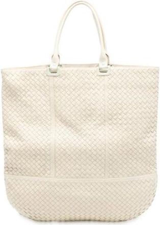 Bottega Veneta Pre-owned Leather Tote - Dames - Vintage Shopper - Wit - ONE Size - Leer - Vintage