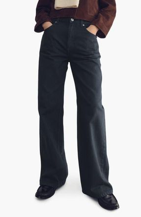 Mango Mid Rise Straight Leg Jeans in Charcoal at Nordstrom, Size 12
