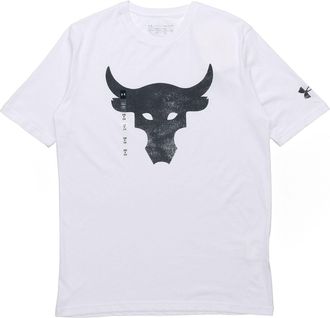 Under Armour Project Rock Brahma Bull Logo T-shirt White 1357186-100