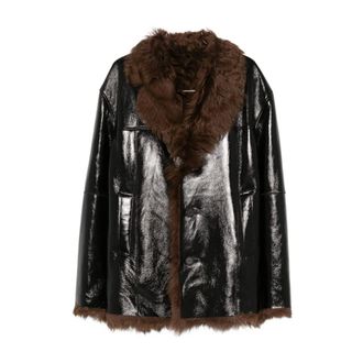 Diesel Leather Jackets, male, Black, Size: L Diesel Coats Black