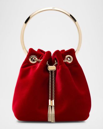 Jimmy Choo London Bon Bon Velvet with Metal Handle