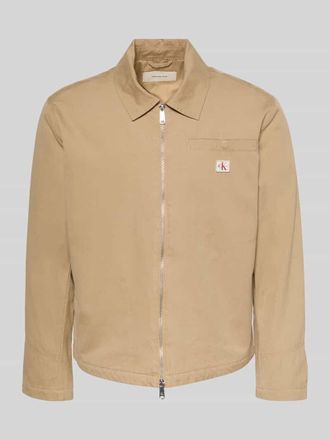 Calvin Klein Jeans Regular Fit Hemdjacke aus reiner Baumwolle in Beige, Gr&ouml;&szlig;e XXL