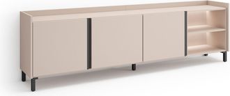 Skraut Home Skraut Home - Mueble Tv, Televisi&oacute;n, Muebles De Sal&oacute;n, Almacenaje, 207x35x61cm, Para Tv Hasta 80, Dise&ntilde;o Industrial, Led, Estilo Moderno, Beige
