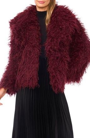 Halogen Faux Fur Jacket in Burgundy at Nordstrom Rack, Size Small