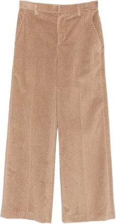 Brunello Cucinelli Monili Wijde Broek - Dames - Broeken - Bruin - Maat: M Katoen