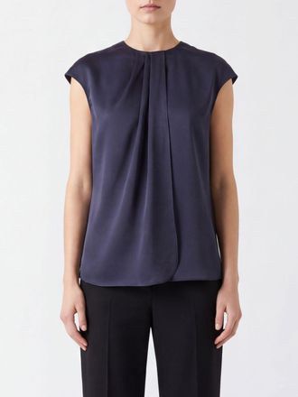 Emporio Armani Short-Sleeved Satin Crew Neck Top