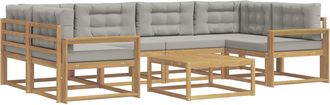 vidaXL Conjunto De Sof&aacute;s De Exterior 5 Uds. Blanco Y Gris Claro Vidaxl