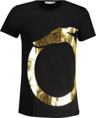 Trussardi Zwart Katoen Print Logo T-Shirt - Heren - T-shirts - Zwart - 2XL - Katoen - Tops
