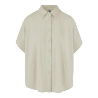 Bomboogie Camisa Oversized de Sat&eacute;n de Algod&oacute;n - Blouses & Shirts - Mujer - Beige - L