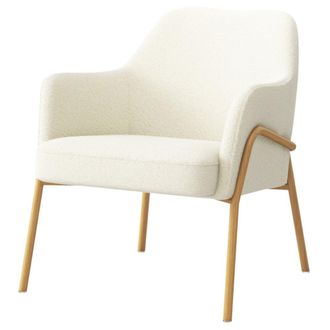 Moloo de tela Boucl&eacute; crudo y metal efecto roble