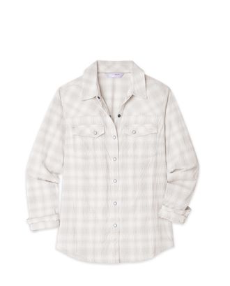 Stio | Womens Eddy Coast Shirt Long Sleeve, Size Extra Small in Pebble Plaid