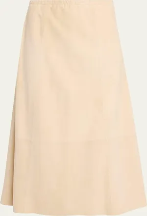 Vince Paneled Suede Maxi Skirt