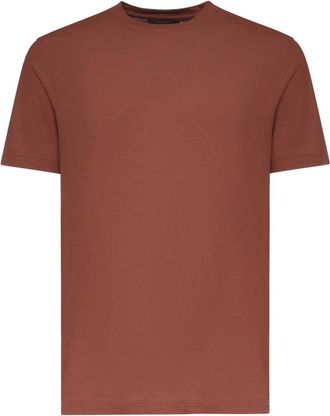 Zanone T-shirt met ronde hals - Heren - T-shirts - Oranje - XL - Katoen - Tops