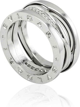 Bulgari B.Zero1 Design Legend 18k White Gold Ring, Brand Size 55 (US Size 7/14)