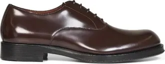 Dries Van Noten Schoenen, Heren, Bruin, 42 1/2 EU, Leer, Lederen Veterschoenen