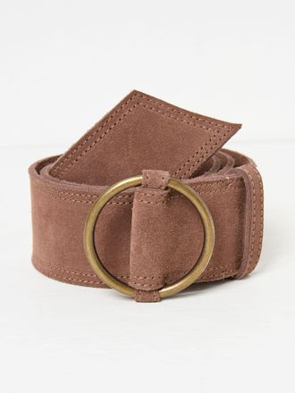 Fat Face FatFace Dark Natural Wide Suede Waist Belt