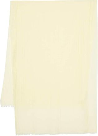 Fabiana Filippi frayed-edge twill scarf - women - Virgin Wool/Cashmere - One Size - Yellow