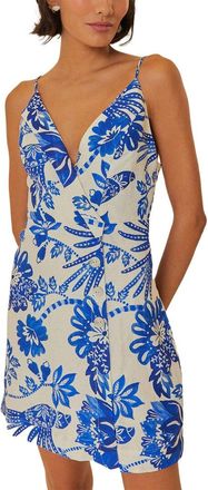 Farm Rio Floral Birds Off White Linen Mini Dress
