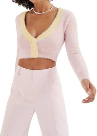 For Love & Lemons Womens Sheila Cropped Cardigan In Pink