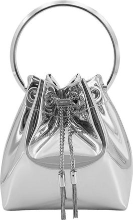 Jimmy Choo London Mirrored Bucket Bag - Dames - Schoudertassen - Grijs - ONE Size - Satijn - Tassen