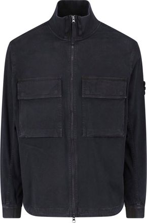 Stone Island Giacca Zip In Cotone