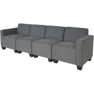 Hhg Hhg - Nunca Usado] Sof&aacute; Modular 4 Plazas Lyon, Tela/textil, Gris