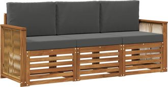 vidaXL Juegos De Sof&aacute;s 3 Uds. Madera De Acacia S&oacute;lida Vidaxl