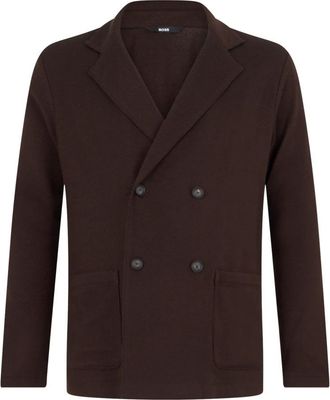 HUGO BOSS Dubbelrijige Jas - Heren - Blazers - Bruin - XL - Wol - Jassen