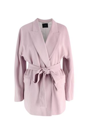 Joseph Pink Belted Wool-Blend Blazer Size S