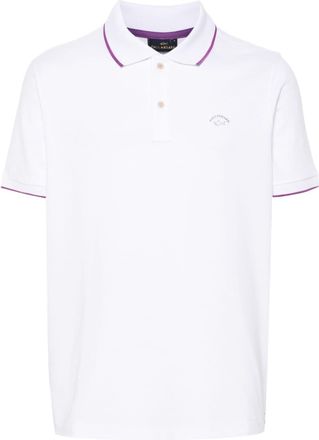 Paul & Shark contrast-border polo shirt - men - Cotton - XXXL - White