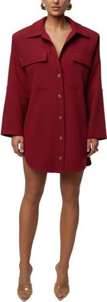 JLUXLABEL Downtime Collared Shirt Dress in Burgundy at Nordstrom, Size Medium