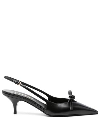 Miu Miu 65mm bow-embellished leather pumps - women - Calf Leather/Calf Leather/Calf Leather - 36 - Black