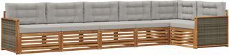 vidaXL Conjunto De Sof&aacute;s De Exterior 6 Uds. Natural Y Gris Claro Vidaxl