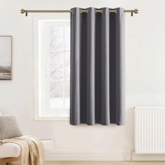 OEM Rideau Occultante - Rideau Thermique Anti Calor Fr&iacute;o Con Ojetes - Para Ventana Dormitorio - 132 X 158 Cm - Gris - 1 Panel