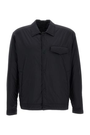 Herno Boxy-Cut Lightweight Overshirt Jacket with Structured Pockets
