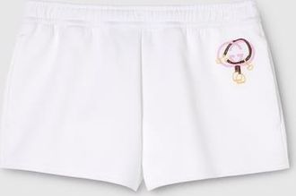 Gucci Cotton Jersey Shorts With Embroidery, White, Ready-to-wear