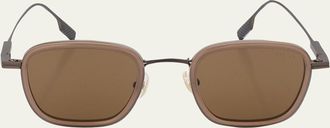 Ermenegildo Zegna Mens Square Titanium Sunglasses