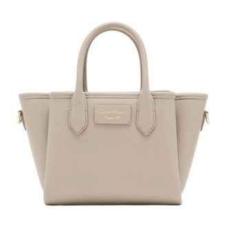 Emporio Armani Handbags, female, Beige, Size: ONE SIZE Shopper Bag with Palmellato Finish