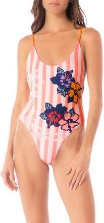 Maaji Hula Harmony Wanda Reversible One-Piece Swimsuit in Beige Khaki at Nordstrom Rack, Size Medium