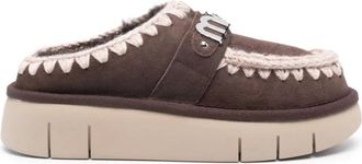 Mou Bounce Clog Metal Logo - Dames - Slip ons - Bruin - 40 EU - Schoenen
