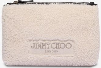 Jimmy Choo London Shearling-M&auml;ppchen mit Logostickerei Zip Top
