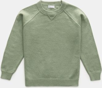 Braun Hamburg Men - Kids cashmere crew neck jumper grey-green