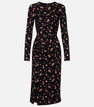 Dolce & Gabbana Floral silk-blend midi dress