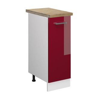 Vicco Armario de farmacia R-Line, Rojo Burdeos alto brillo, 30 cm, et Roble