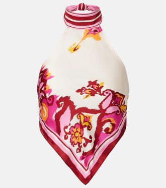 Poupette St Barth Guilia printed halterneck top